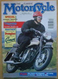   Classic MotorCycle Magazine December 1992 Triumph T100 Panther Douglas