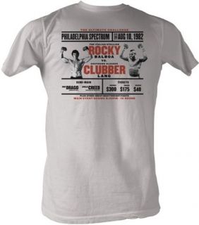   Mens Rocky vs. Clubber Lang Poster T Shirt Philly Spectrum Drago