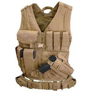 Condor CVXL Cross Draw Tactical Vest WITH pouches, holster AND 