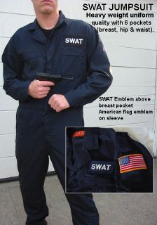SWAT POLICE CSI FBI Adult Jumpsuit Halloween Costume