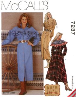   Western Dress w/Ruffle or Fringe Yoke   McCalls 7237 Sewing Pattern