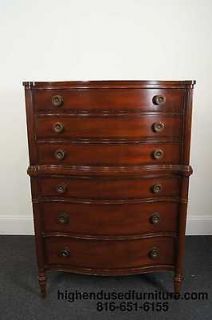 DREXEL 35 Banded Mahogany Bow Front Chest on Chest