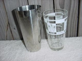 Vintage Mr BARTENDER Glass/SS BAR DRINK MIXER SHAKER wR