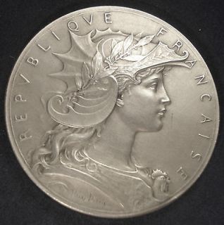   French Marianne Shooting Silver Boxed Medal by Henri Dubois 50 mm