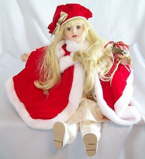   Best Victorian Porcelain Christmas Holiday Display Doll Hillary