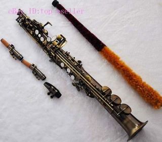 Antique Straight Soprano Saxophone Bb Sax High F#, G 2 Necks NEW