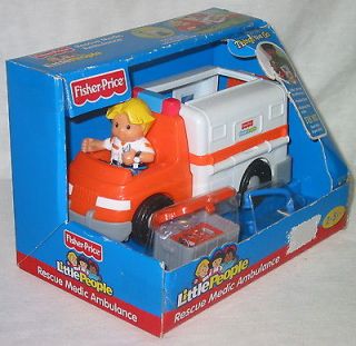 NEW Fisher Price Bendable Little People Rescue Medic Ambulance Eddie 