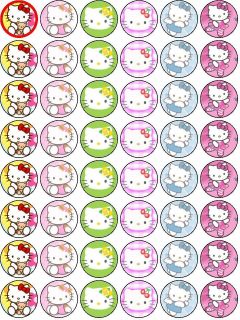 48 Hello Kitty Edible Wafer Rice Paper Cupcake Bun Fairy Cake Topper 