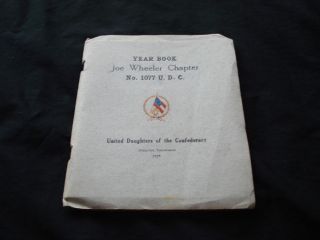 1929 STANTON TENN JOE WHEELER UDC YEAR BOOK ~ UCV