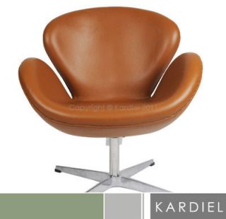 SWAN CHAIR CARAMEL PREMIUM LEATHER modern designer furniture lounge 