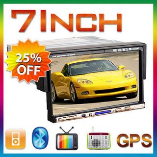   LCD TouchScreen 1 Din Car Stereo DVD Player GPS SD iPod TV Warranty