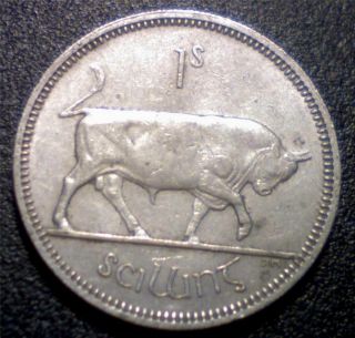 Ireland 1962 Bull 1s One Shilling Irish Coin Scarcer Date