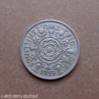 1959   England   (UK)   Two (2) Shilling coin   Elizabeth II