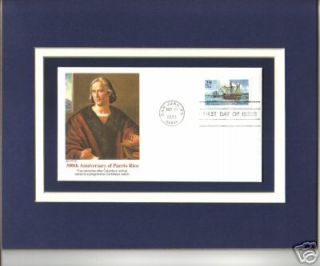 PUERTO RICO 500th Anniversary COLUMBUS 1st Day Cover Columbus Stamp