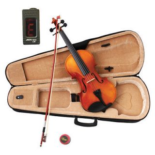 NEW Crescent 4/4 NATURAL ACOUSTIC Violin+CASE+RO​SIN+DIGITAL TUNER