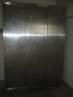 STAINLESS STEEL CABINET large 2 3 Door refrigerator storage shelving 