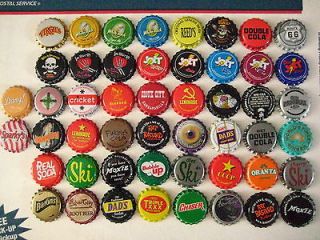 Set of 50 all different soda & root beer bottle cap crowns Free 