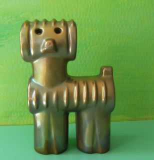 Rare Modern Zsolnay EOSIN Porcelain Dog Puli Statuette Hungarian Fine 