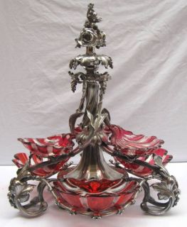 King Faroug , 19th Century French Sterling Silver Epergne