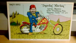 citizens band CB radio QSL postcard motorcycle biker comic Munro 1970s 