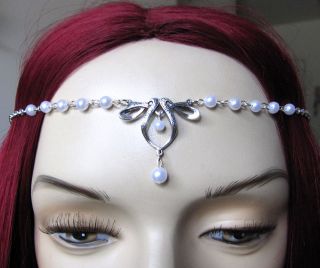 BRIDAL Medieval Victorian WEDDING Circlet/Headpi​ece Tiara Elf White 