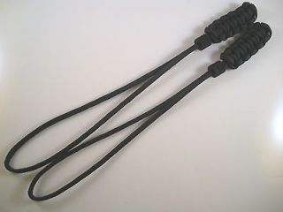 XTRA LONG UNSTRIPPED BLACK PARACORD LANYARDS / BLACK BEADS FIXED 