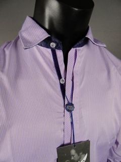 NEW SCOTT WEILAND English Laundry Shirt TOPP WAY Purple Stripes EWW112