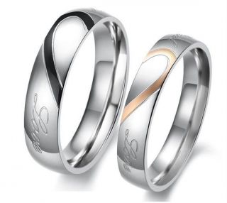   Stainless Steel Real Love Engraved Wedding Band Fashion Couple Rings