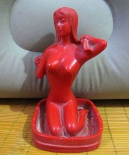 Free shipping Chinese folk sculpture Woman bathing art statue