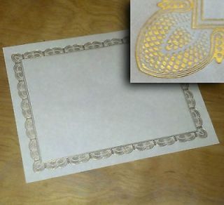 Gold Foil Certificates Blank foil embossed Certificates 8.5 x 11 (100)