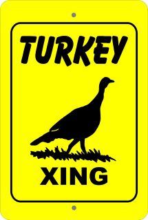 TURKEY Xing Crossing caution farm animal gift METAL aluminum tin sign 
