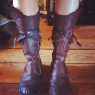 SUMMER SALE! Gently Used WMN Leather Trippen Warrior Boot, Knee high 