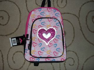 High Trails Pink Heart Backpack, Sparkling Pink Heart, Brand New