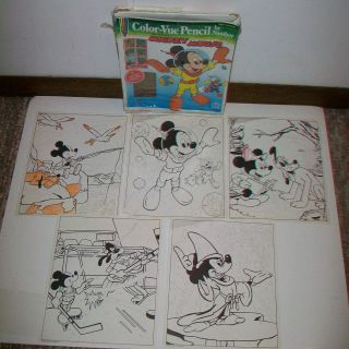 Vintage Hasbro Walt Disney Mickey Mouse Color Vue Pencil by Number 
