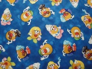 MR. & MRS. POTATO HEAD TOSSED BLUE B/G BTY QUILTI​NG TREASURES SEWI 