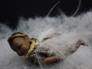 MINIATURE HEIDI OTT DOLL/ BLACK ANGEL BABY BOY SLEEPING