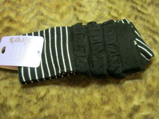   black striped frilly ruffle over the knee high socks school girl 9 11