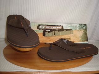   Surf Combers mens toe post flip flop sandals Chocolate Textile FEDELE