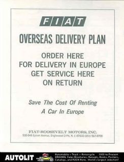 1972 Fiat European Delivery Brochure 850 124 128 127