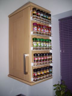 Spice rack, easy wall mount or cupboard fix, 5 tier