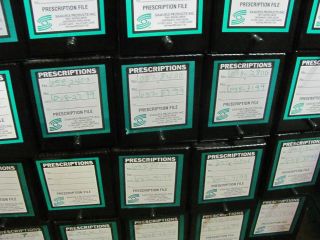 Vintage Prescription Apothecary Metal Filing/Storage Cabinet #1278