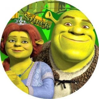 Shrek and Fiona   Edible Cupcake Photo Cake 12 Toppers