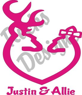 Heart Deer Decal with names