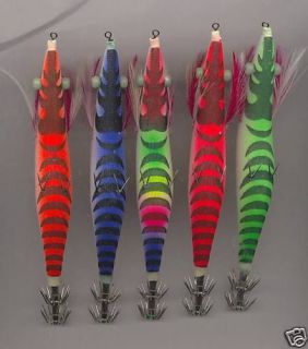 10 Sea Fishing lure Luminous Squid Jig   5 colours
