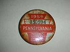 1959 Pennsylvania PA Fishing License Badge Pin (108)