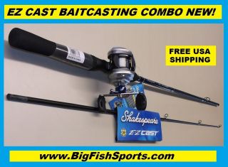   EZ CAST Baitcasting Fishing Combo Reel and Reel NEW FREE USA SHIP