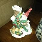 Fitz and Floyd Christmas Candle Holder w Cat Stocking