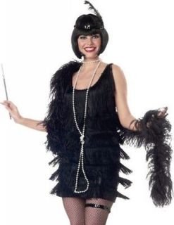 Sexy Halloween Costume 20s Black Flapper Dress Outfit
