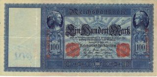 1910 100 Mark Reichsbanknote   German Battleship Fleet