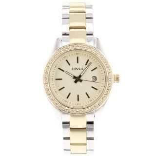 Fossil Womens ES3106 Stainless Steel Analog Gold Dial Watch Watches 